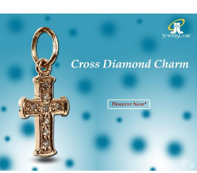 Buy Cross Diamond Charm in Gold
