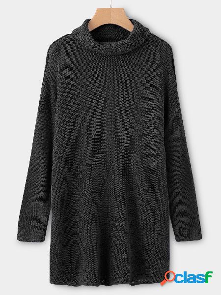 Black Roll Neck Long Sleeves Sleeves Dropped Shoulder
