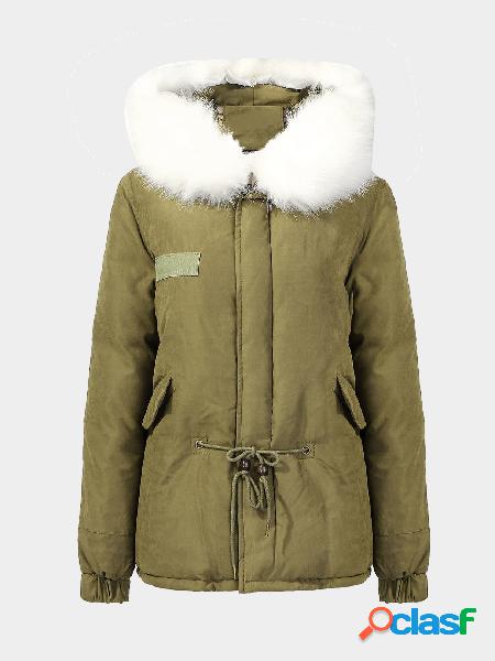 Parka Coat with Faux Fur Trimmed Hood