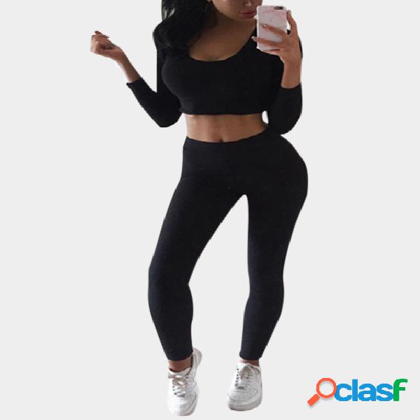 Black Long Sleeves Hoodie Crop Top