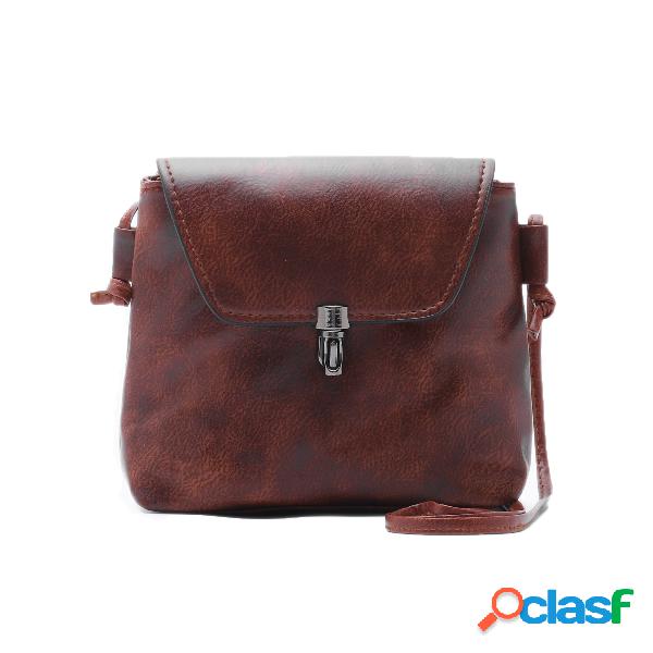 Dark Brown Crossbody Bag with Latch Fastener
