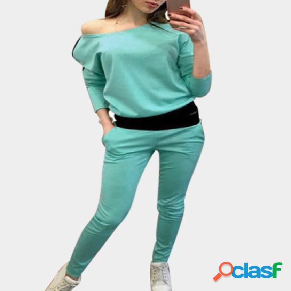 Green Casual Pocket Design Long Sleeves Sport Co-ord