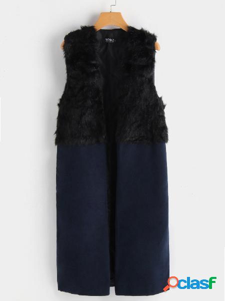 Black Gilet with Faux Fur Detail