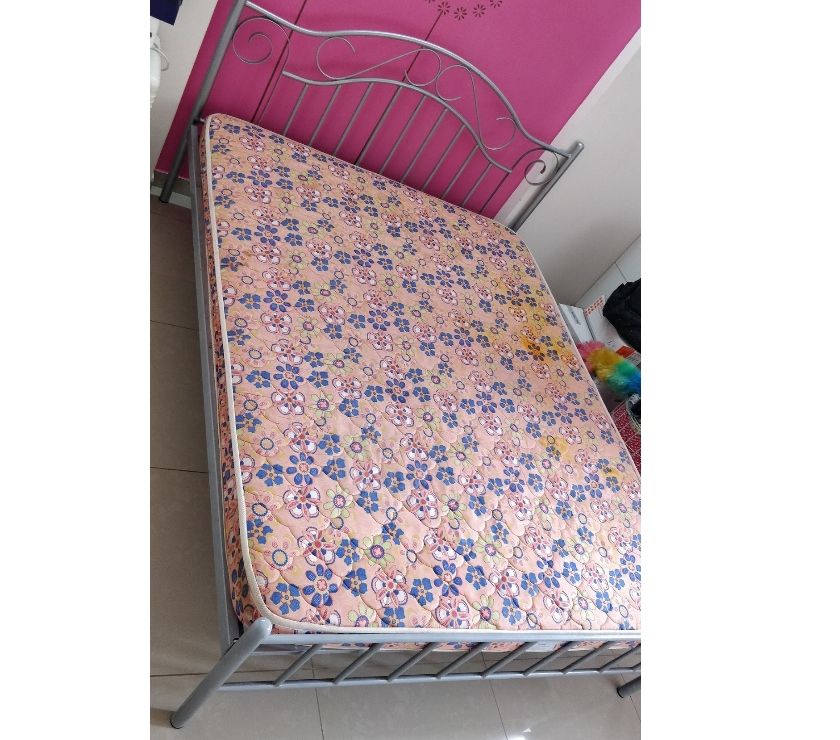 Metal Bed Can Be Dismantled & 4" Duroflex Coir Foam Mattress