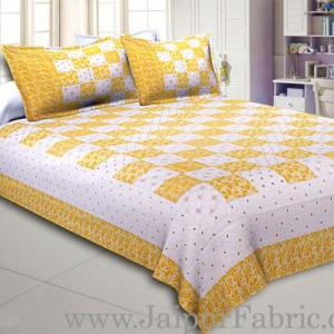 Order Online Yellow Printed Bed Sheets