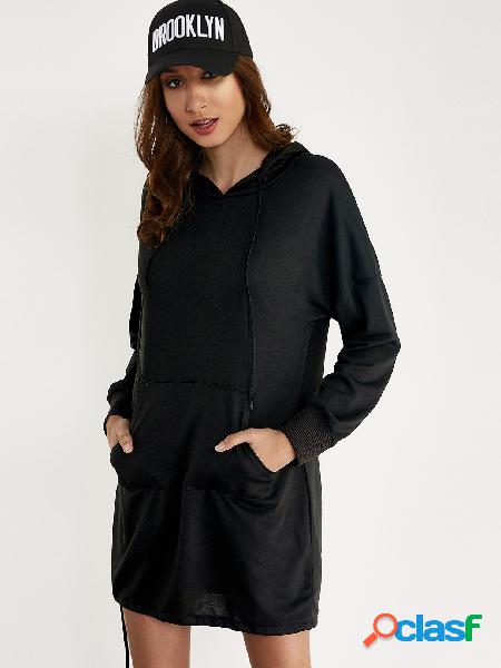 Black Oversize Hoodie Mini Dress
