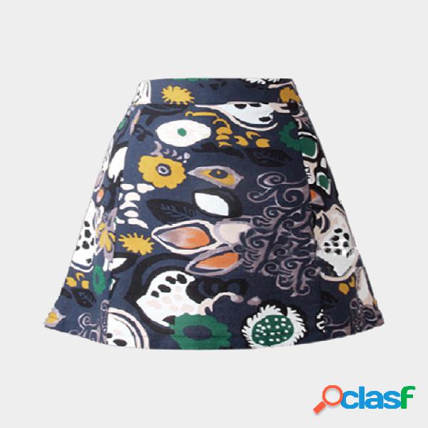 Vintage Random Tribe Print A-line Mini Skirt