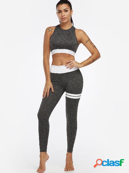 Active Backless High Waisted Tracksuit in Dark Grey