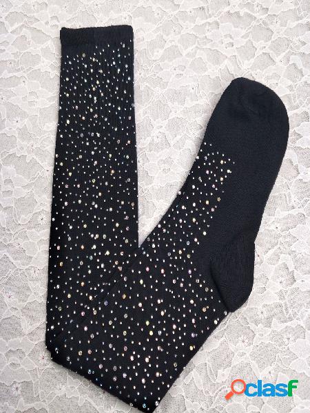 Black Thigh High Sparkle Glitter Stockings