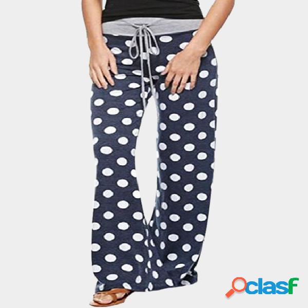 Blue Wave Point Drawstring Pants