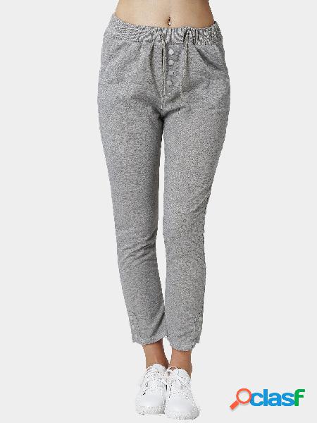 Gray Drawstring Waist Joggers