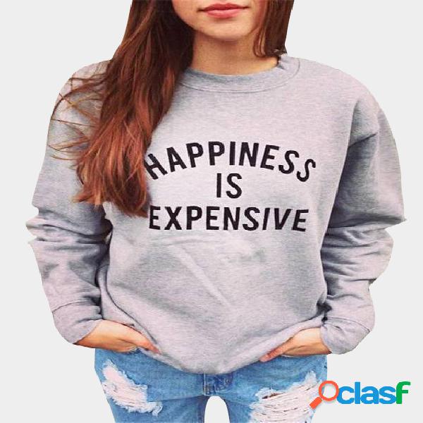 Grey Casual Letter Print Sweatshirt