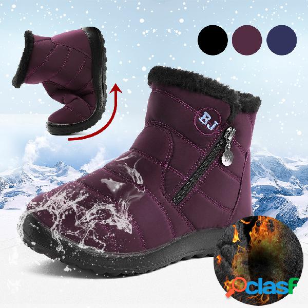 Red Warm Fur Lining Waterproof Antiskid Boots