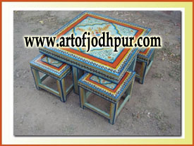 Buy Jodhpur furniture handicrafts Painted Dining sets
