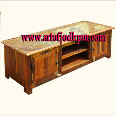 Indian furniture reclaimed wood TV cabinet