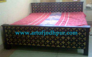 Jodhpur handicrafts brass fitted storage double bed Sofa set