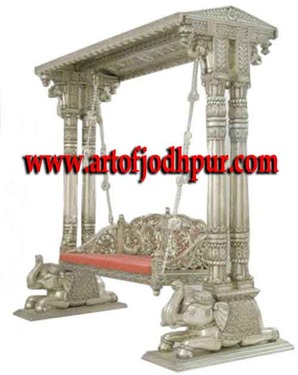 Jodhpur handicrafts metal fitted carved jhula swings