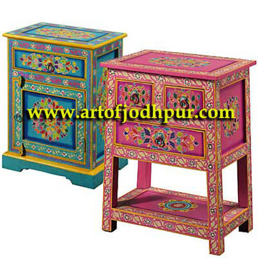 Jodhpur handicrafts painted bed sides