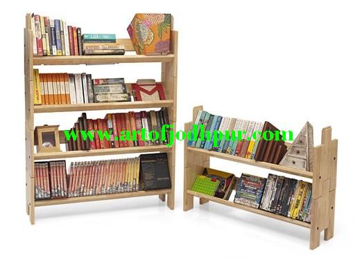 Mango wood adjustable Bookself