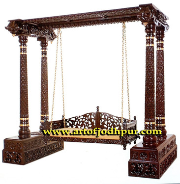 Teak wood swing jhula jodhpur handicrafts furniture