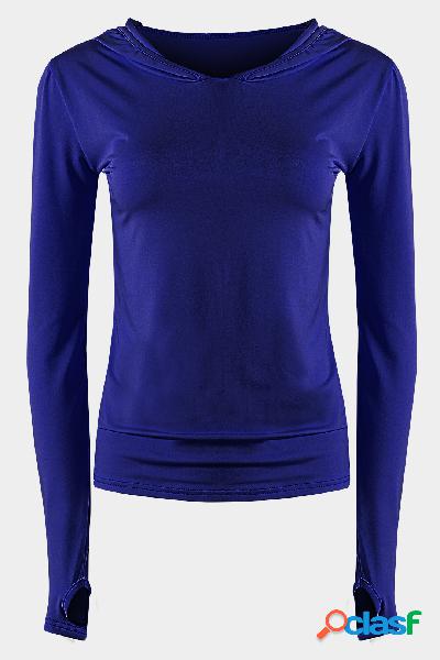 Active Quick Drying Elastic Sports Hoodies with Mittens in