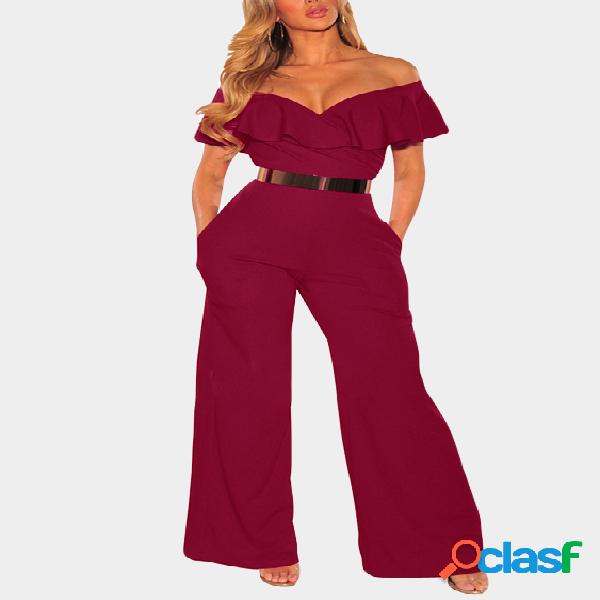 Burgundy Backless Design Plain Off The Shoulder Maxi