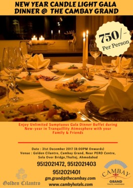 New Year Candle Light Gala Dinner at Cambay Grand
