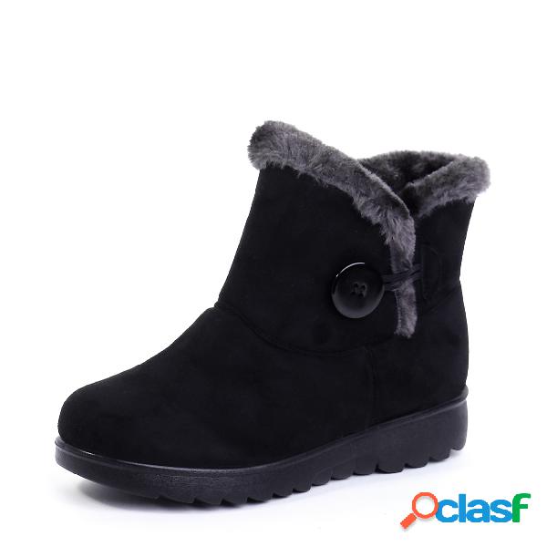 Black Antiskid Fur Lined Warm Boots