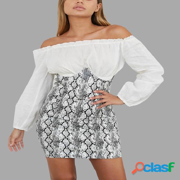 Snake Pattern ZipÂ BackÂ Fastening High-waisted Skirts