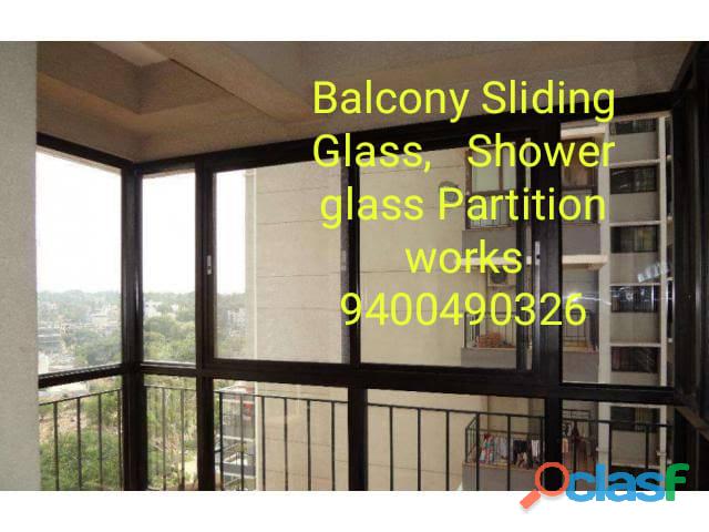 BALCONY GLASS SLIDING WINDOW COVERING BANGALORE 9400490326