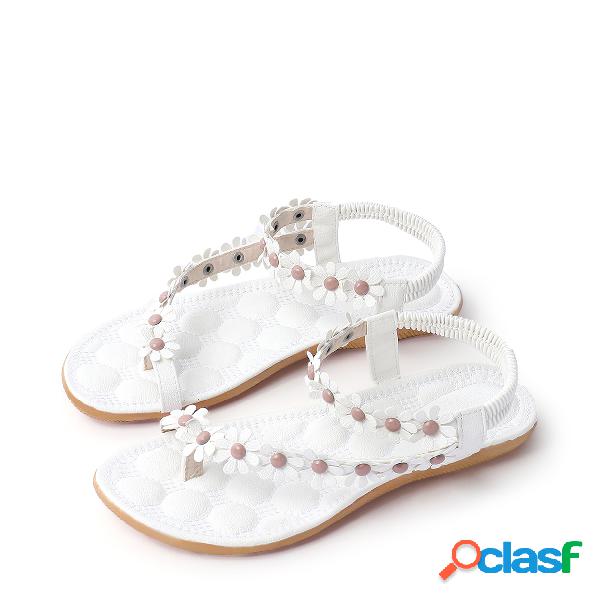 Floral Decoration Vocation Sandals in White