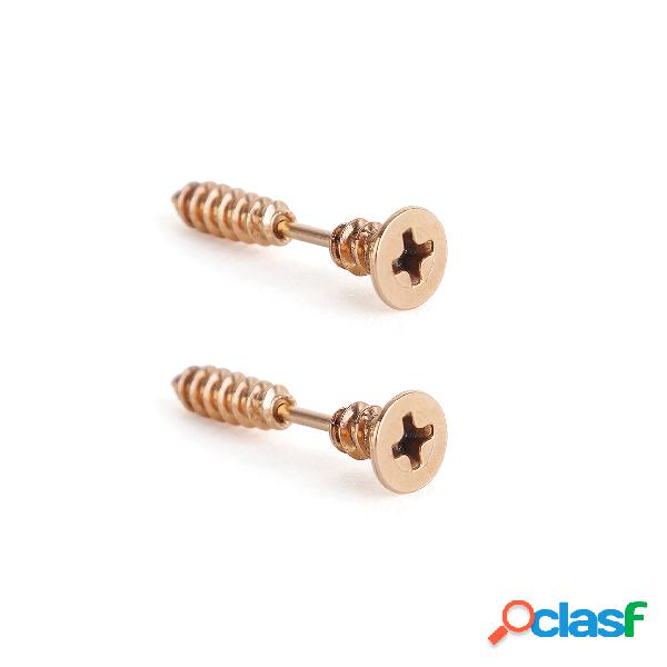 Metal Screw Pin Shape Halloween Stud Earrings