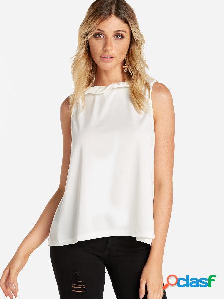 White Self-tie Design Sleeveless Top