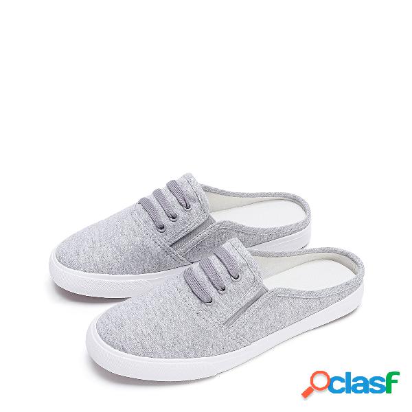 Grey Plain Design Casual Flats