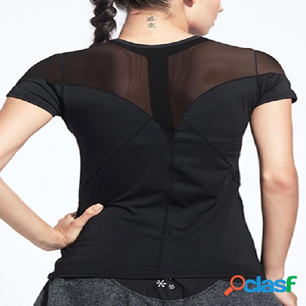 Black Stitching Mesh T-shirt