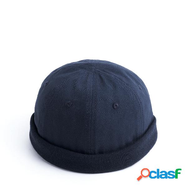 Dark Grey Retro Brimless Hat Adjustable Hat For Big Head