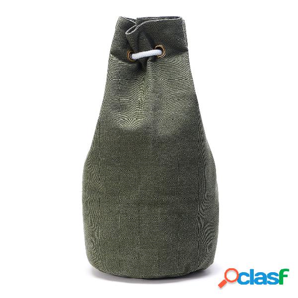 Green Plain Design Drawstring Backpack