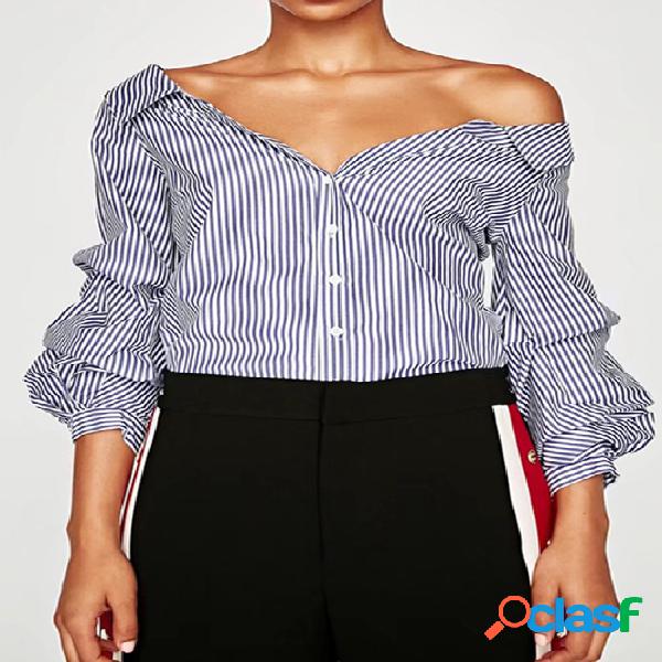 Stripe Pattern Long Sleeves Shirt