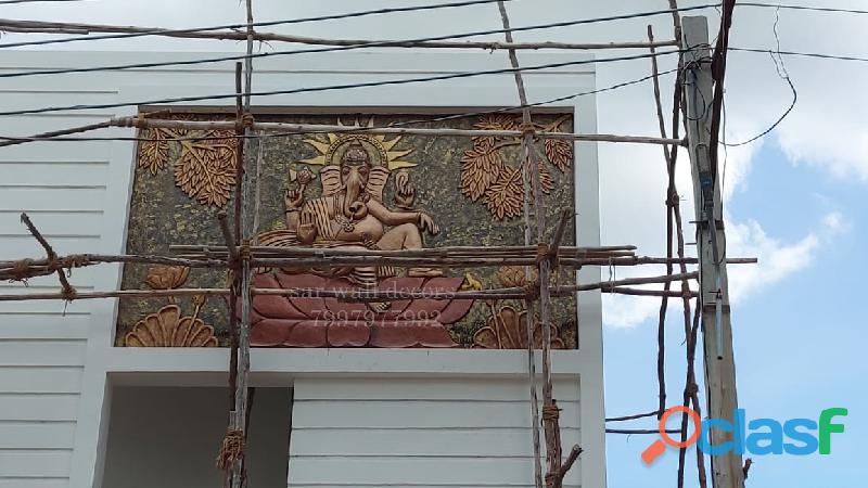 Ganesha wall mural art design work