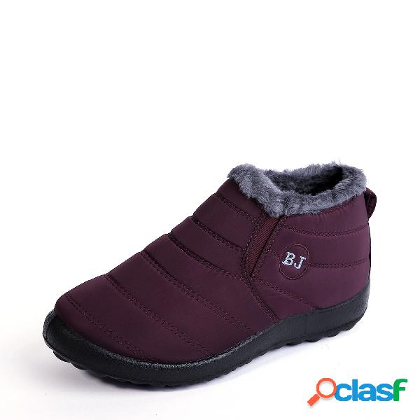 Burgundy Warm Fur Lined Waterproof Boots