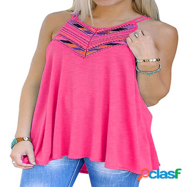 Rose Random Floral Print Backless Irregular Hem Top