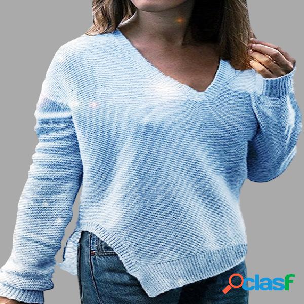 Classic Light Blue V-neck Sweater
