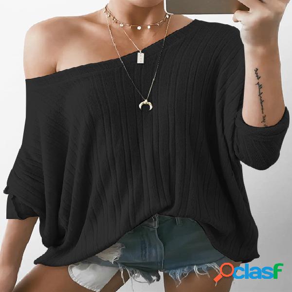 Black Knit One Shoulder Oversize Jumper