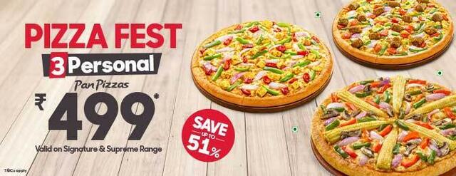 3 Personal Pan Pizzas Starting 499 Pizza Hut