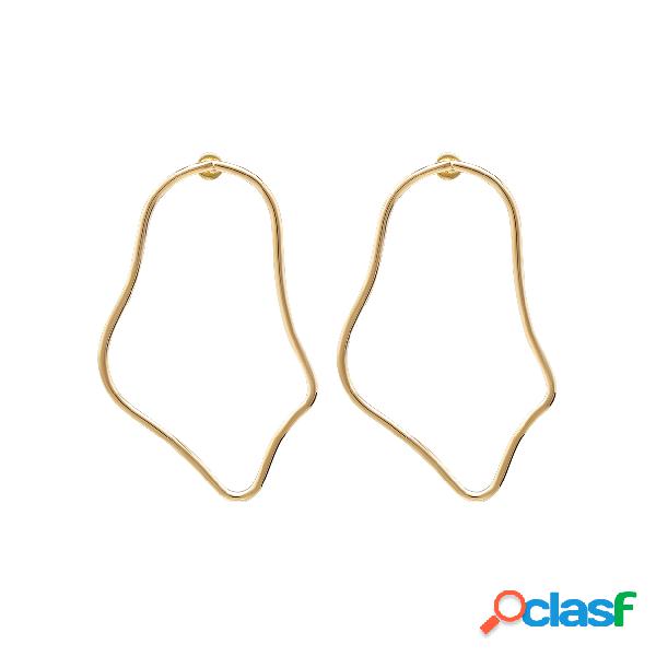 Gold Geometric Design Drop Earrings