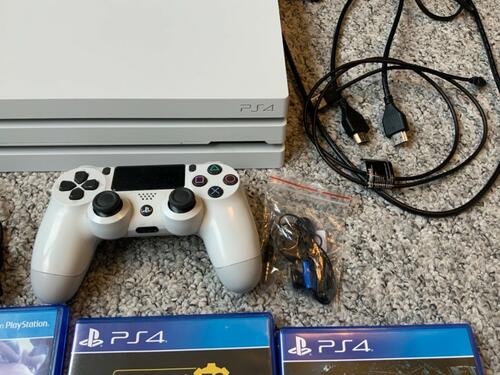 SONY PLAYSTATION PS4 PRO Console 1TB White 2 Controller 15 c