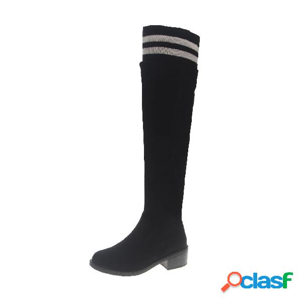 Black Casual Over Knee Boots