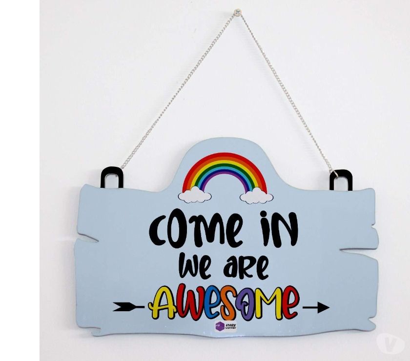 Crazy Corner We are Awesome Quote Printed Wall Hanging Boar