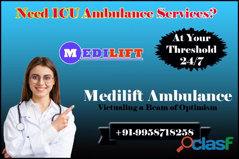 Get fully equipped Ambulance Service in Saguna More, Patna