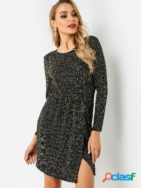 Black Backless Design Gold Wire Dress
